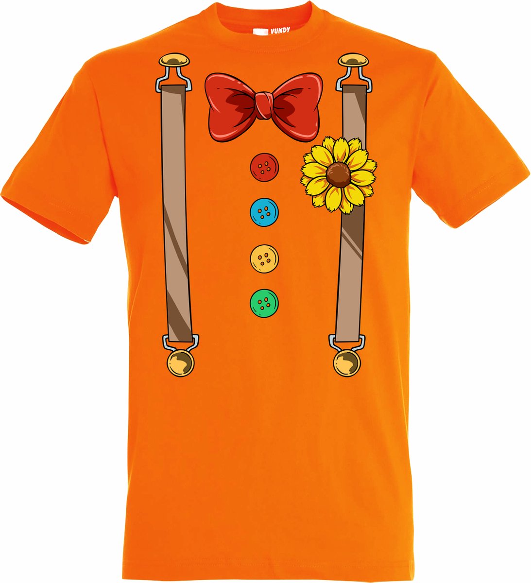 T-shirt Bretels Kostuum | Carnaval | Carnavalskleding Dames Heren | Oranje | maat 3XL